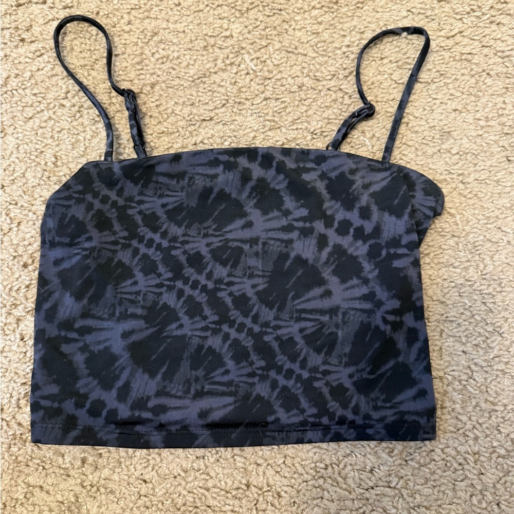 Black Tie-Dye Women's Top